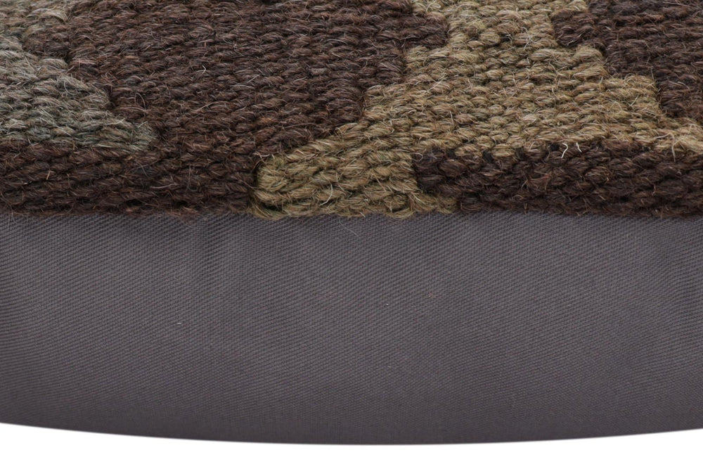 handmade Traditional Pillow Gray Brown Hand-Woven SQUARE 100% WOOL Hand woven turkish pillow2 x 2