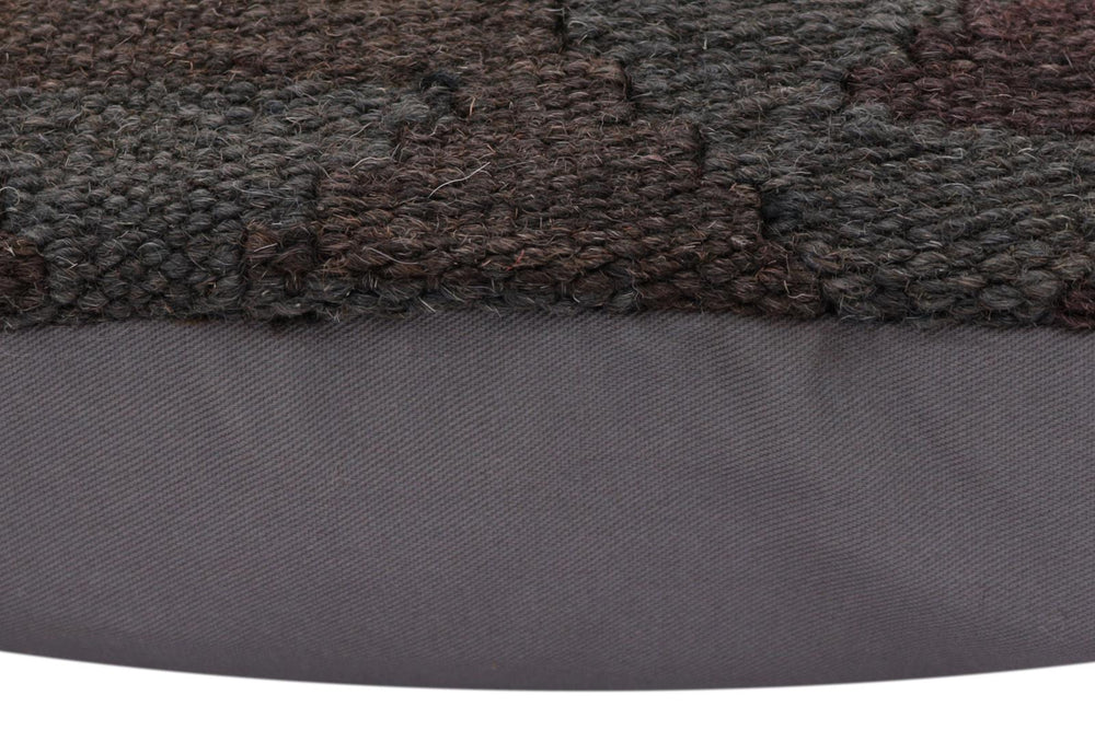 handmade Traditional Pillow Gray Black Hand-Woven SQUARE 100% WOOL Hand woven turkish pillow2 x 2