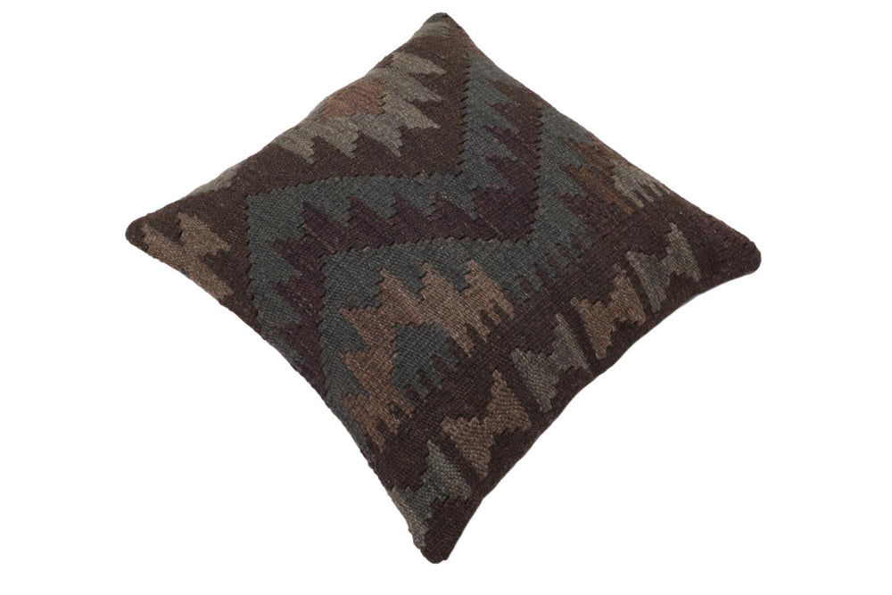 handmade Traditional Pillow Brown Purple Hand-Woven SQUARE 100% WOOL Hand woven turkish pillow2 x 2