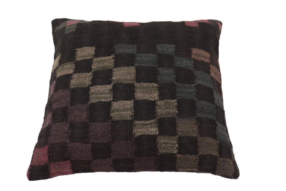 handmade Traditional Pillow Black Green Hand-Woven SQUARE 100% WOOL Hand woven turkish pillow2 x 2
