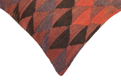 handmade Traditional Pillow Red Brown Hand-Woven SQUARE 100% WOOL Hand woven turkish pillow2 x 2