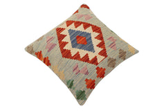 handmade Traditional Pillow Blue Rust Hand-Woven SQUARE 100% WOOL Hand woven turkish pillow2 x 2