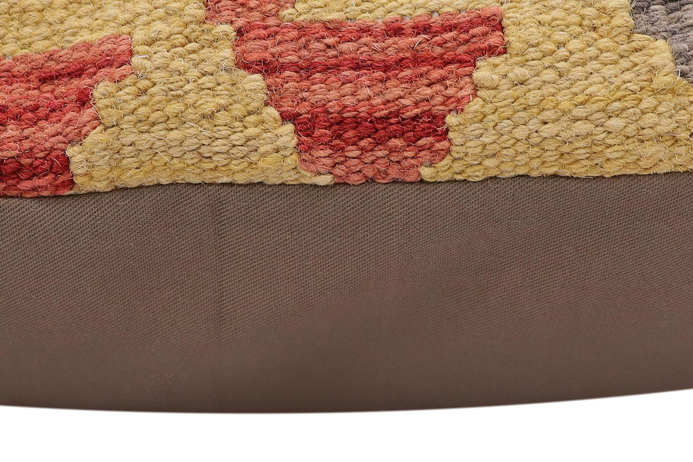 handmade Traditional Pillow Gold Red Hand-Woven SQUARE 100% WOOL  Hand woven turkish pillow  PILLOW