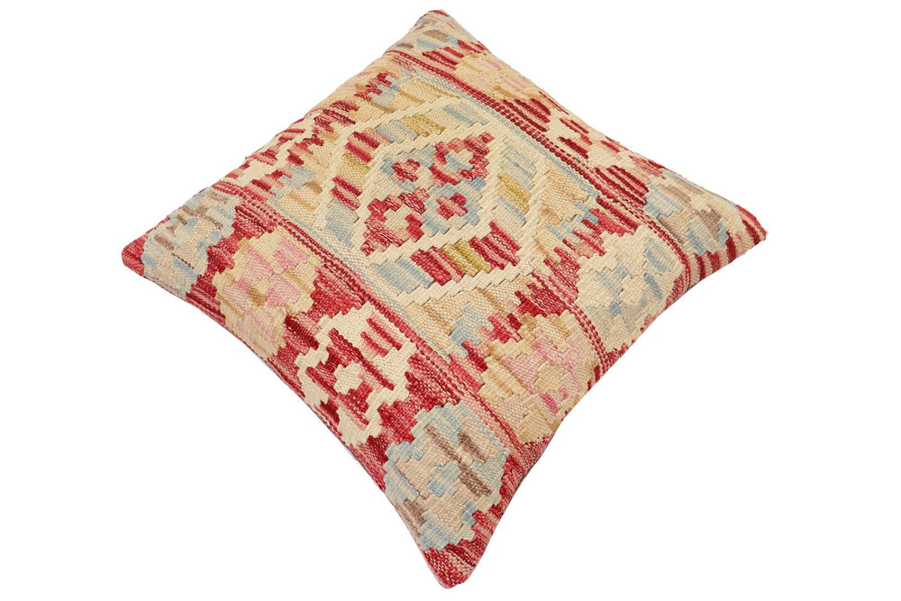 handmade Traditional Pillow Red Blue Hand-Woven SQUARE 100% WOOL Hand woven turkish pillow2 x 2
