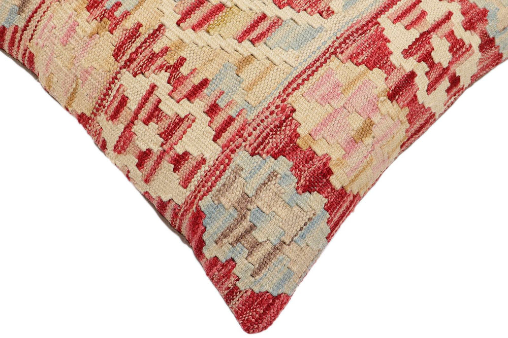 handmade Traditional Pillow Red Blue Hand-Woven SQUARE 100% WOOL Hand woven turkish pillow2 x 2