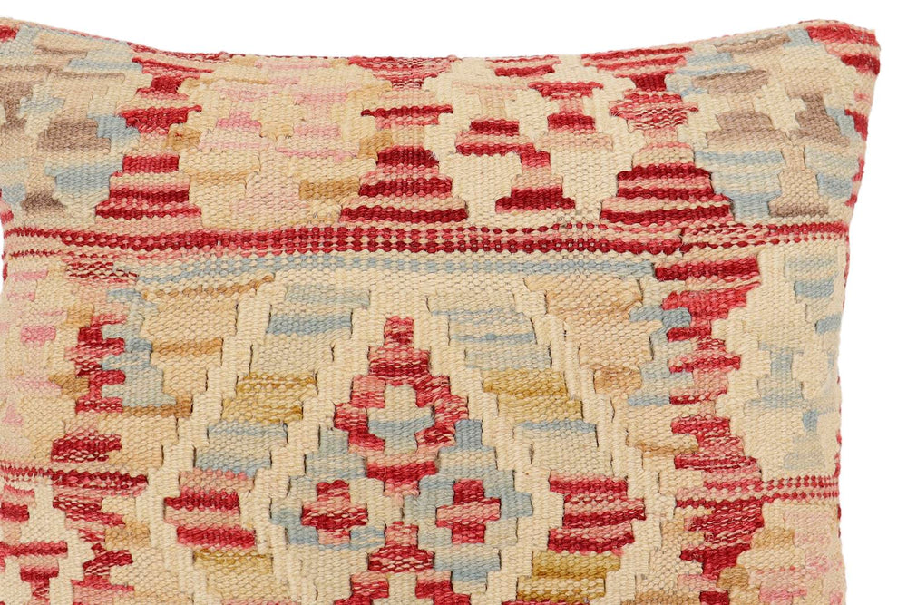 handmade Traditional Pillow Red Blue Hand-Woven SQUARE 100% WOOL Hand woven turkish pillow2 x 2