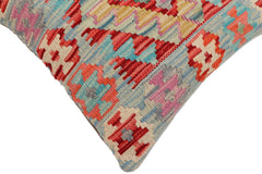 handmade Traditional Pillow Red Blue Hand-Woven SQUARE 100% WOOL Hand woven turkish pillow2 x 2