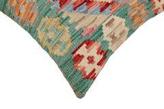 handmade Traditional Pillow Green Beige Hand-Woven SQUARE 100% WOOL Hand woven turkish pillow2 x 2