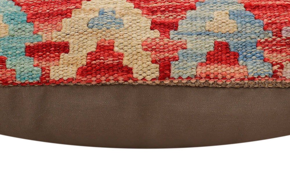 handmade Traditional Pillow Red Beige Hand-Woven SQUARE 100% WOOL Hand woven turkish pillow2 x 2