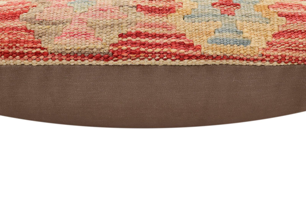 handmade Traditional Pillow Rust Beige Hand-Woven SQUARE 100% WOOL Hand woven turkish pillow2 x 2