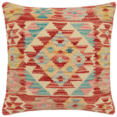 handmade Traditional Pillow Rust Beige Hand-Woven SQUARE 100% WOOL Hand woven turkish pillow2 x 2