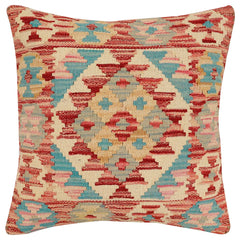 handmade Traditional Pillow Rust Beige Hand-Woven SQUARE 100% WOOL Hand woven turkish pillow2 x 2