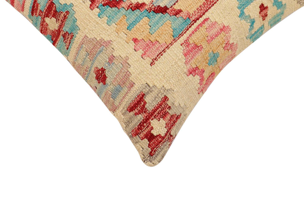 handmade Traditional Pillow Beige Rust Hand-Woven SQUARE 100% WOOL Hand woven turkish pillow2 x 2
