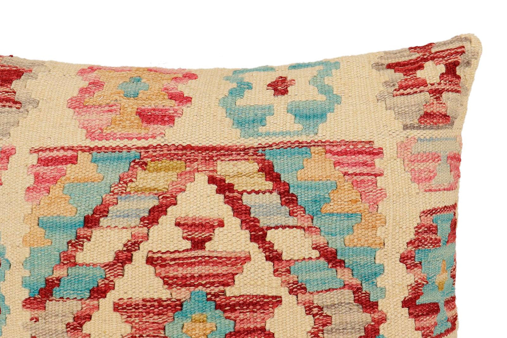 handmade Traditional Pillow Beige Rust Hand-Woven SQUARE 100% WOOL Hand woven turkish pillow2 x 2