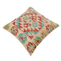 handmade Traditional Pillow Beige Rust Hand-Woven SQUARE 100% WOOL Hand woven turkish pillow2 x 2