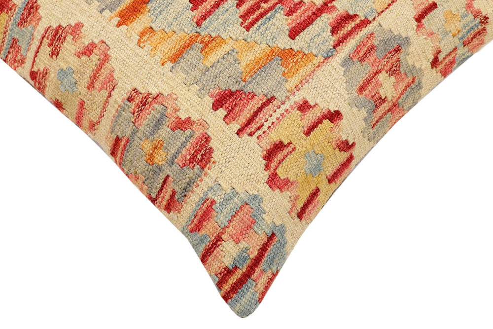 handmade Traditional Pillow Beige Rust Hand-Woven SQUARE 100% WOOL Hand woven turkish pillow2 x 2