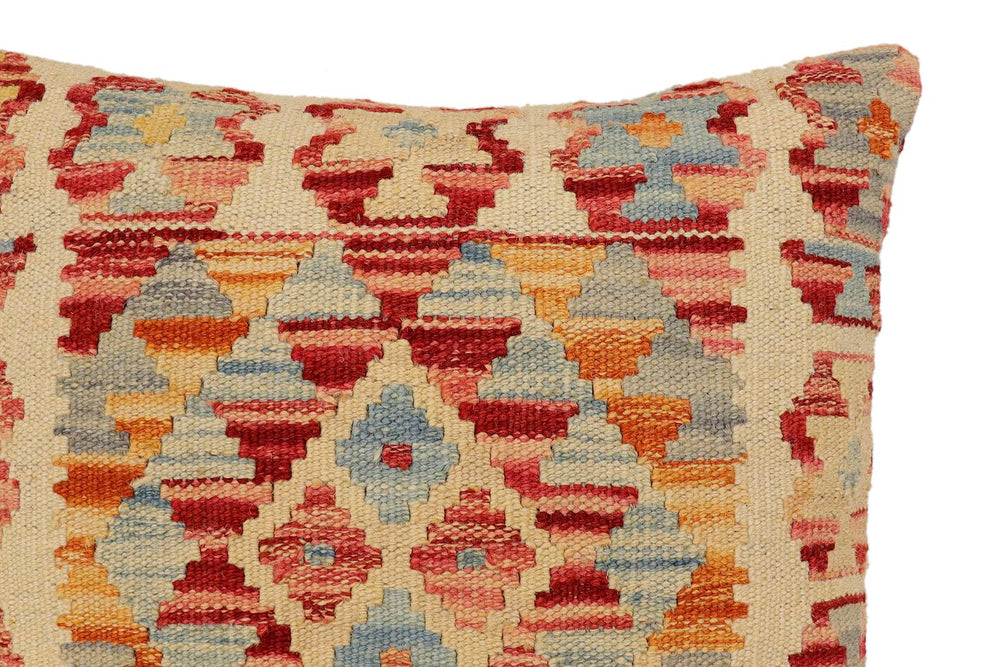 handmade Traditional Pillow Beige Rust Hand-Woven SQUARE 100% WOOL Hand woven turkish pillow2 x 2