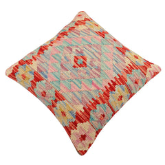 handmade Traditional Pillow Red Blue Hand-Woven SQUARE 100% WOOL Hand woven turkish pillow2 x 2