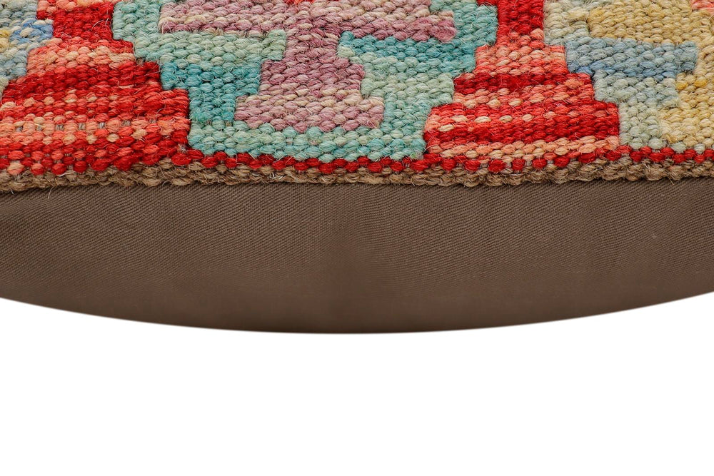 handmade Traditional Pillow Red Blue Hand-Woven SQUARE 100% WOOL Hand woven turkish pillow2 x 2