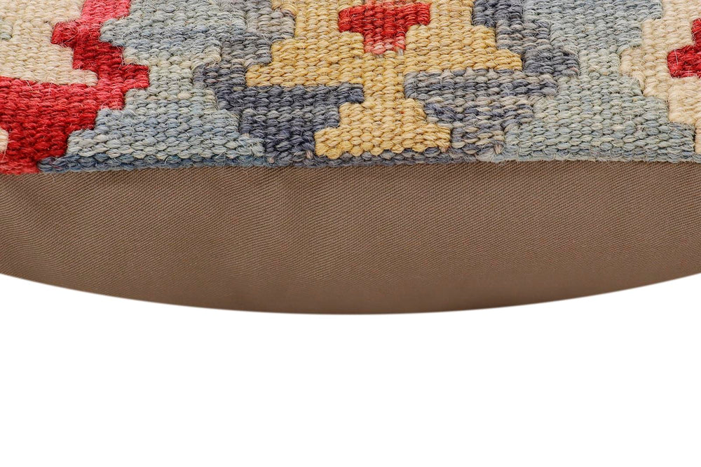 handmade Traditional Pillow Red Blue Hand-Woven SQUARE 100% WOOL Hand woven turkish pillow2 x 2