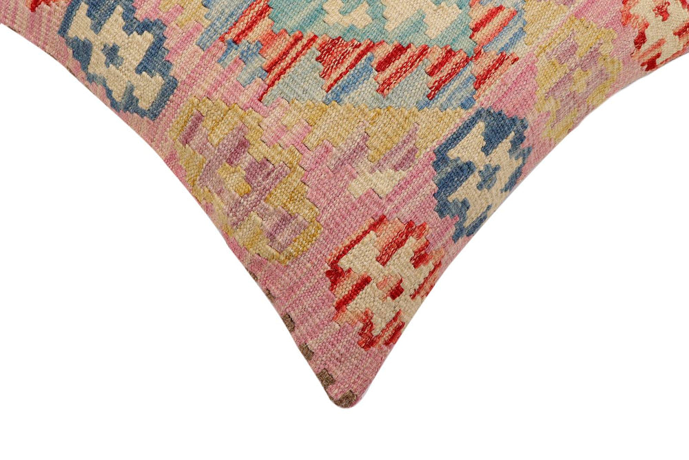handmade Traditional Pillow Red Blue Hand-Woven SQUARE 100% WOOL Hand woven turkish pillow2 x 2