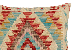 handmade Traditional Pillow Beige Red Hand-Woven SQUARE 100% WOOL Hand woven turkish pillow2 x 2
