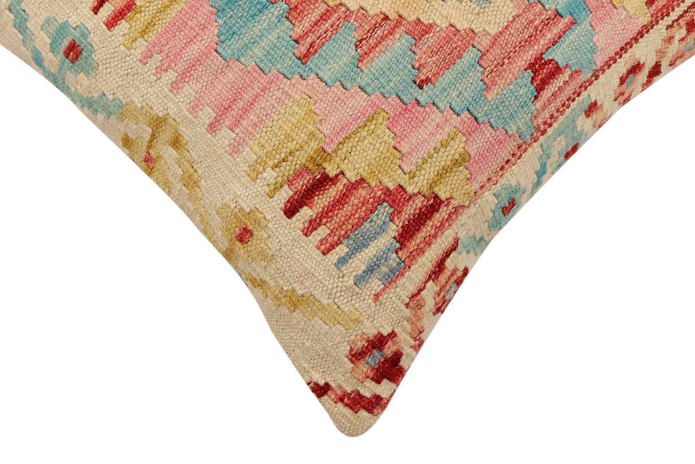 handmade Traditional Pillow Beige Red Hand-Woven SQUARE 100% WOOL  Hand woven turkish pillow  2 x 2
