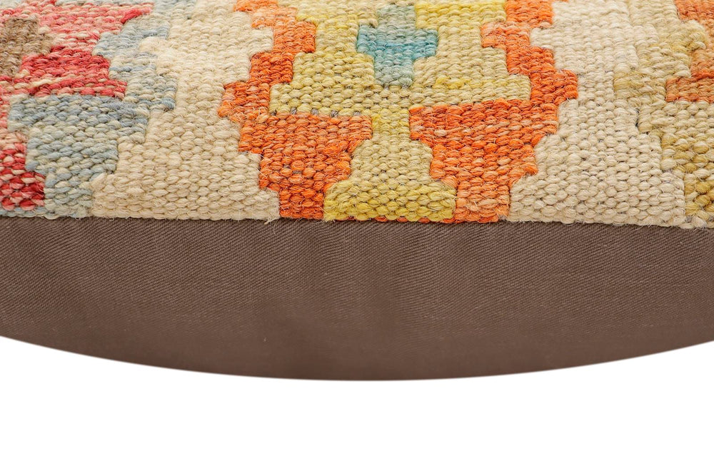 handmade Traditional Pillow Beige Red Hand-Woven SQUARE 100% WOOL Hand woven turkish pillow2 x 2