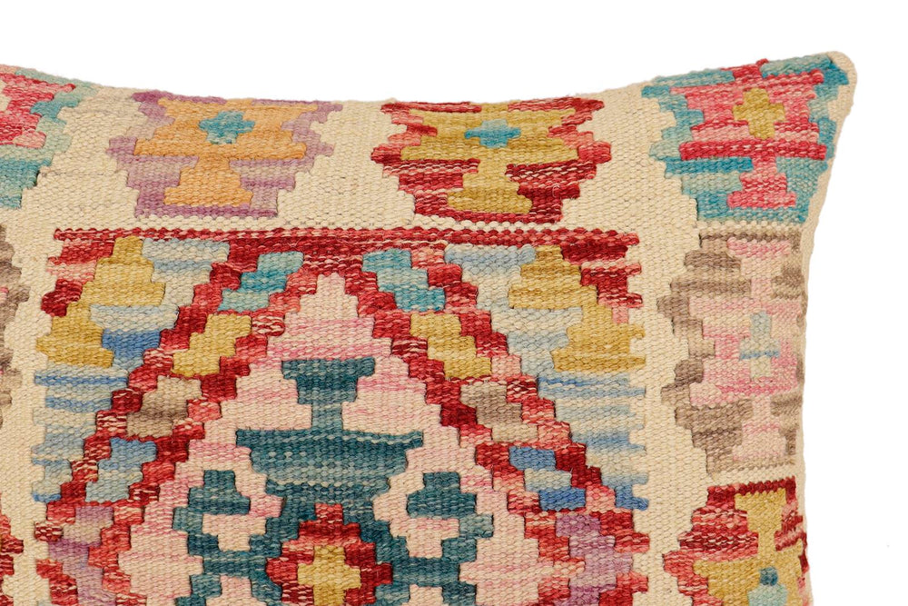 handmade Traditional Pillow Beige Red Hand-Woven SQUARE 100% WOOL Hand woven turkish pillow2 x 2
