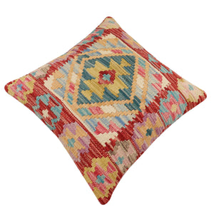 handmade Traditional Pillow Red Blue Hand-Woven SQUARE 100% WOOL Hand woven turkish pillow2 x 2