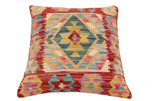 handmade Traditional Pillow Red Blue Hand-Woven SQUARE 100% WOOL Hand woven turkish pillow2 x 2