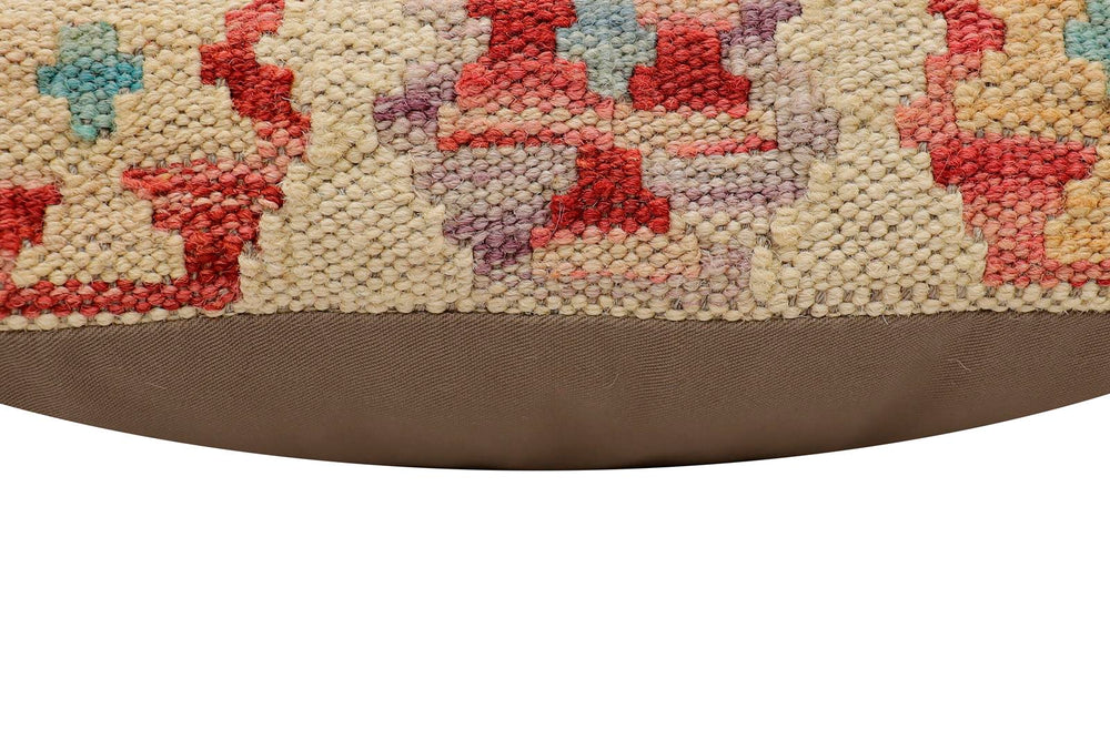 handmade Traditional Pillow Red Blue Hand-Woven SQUARE 100% WOOL  Hand woven turkish pillow  2 x 2