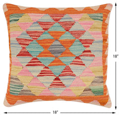 handmade Traditional Pillow Rust Red Hand-Woven SQUARE 100% WOOL Hand woven turkish pillow2 x 2