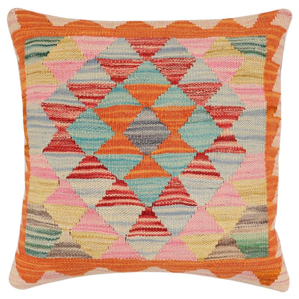 handmade Traditional Pillow Rust Red Hand-Woven SQUARE 100% WOOL Hand woven turkish pillow2 x 2