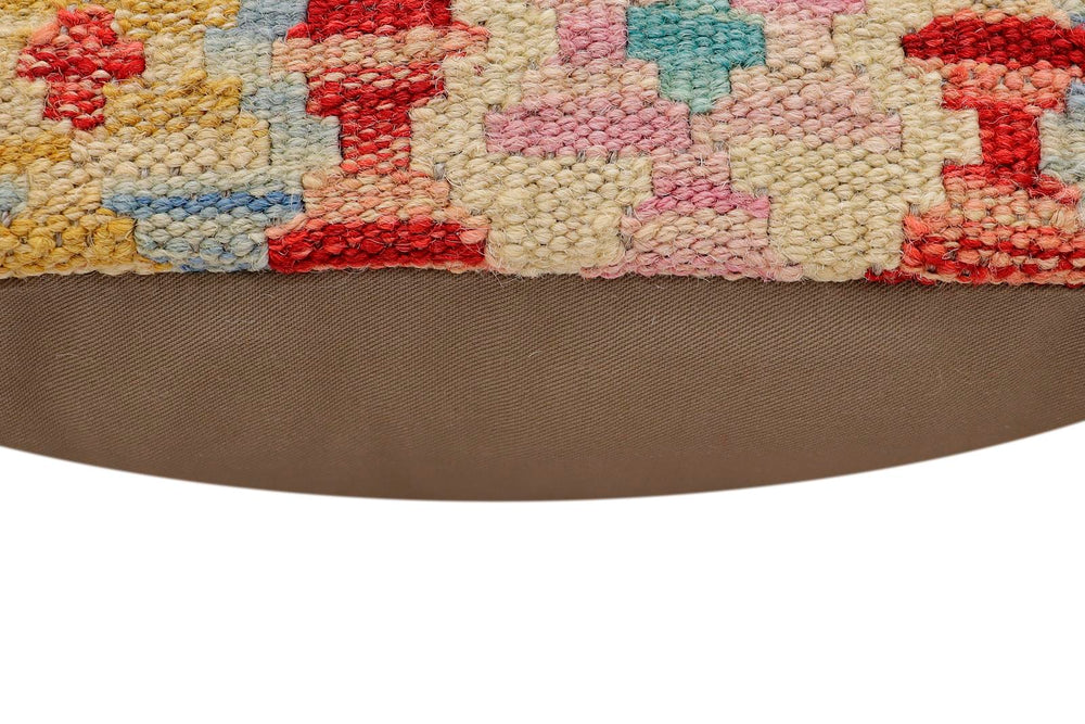 handmade Traditional Pillow Red Blue Hand-Woven SQUARE 100% WOOL  Hand woven turkish pillow  2 x 2