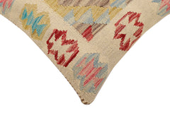 handmade Traditional Pillow Beige Red Hand-Woven SQUARE 100% WOOL Hand woven turkish pillow2 x 2