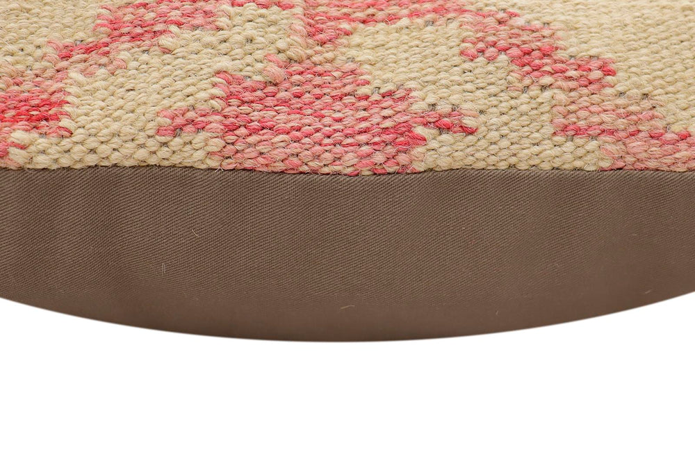 handmade Traditional Pillow Beige Red Hand-Woven SQUARE 100% WOOL Hand woven turkish pillow2 x 2
