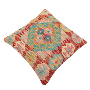 handmade Traditional Pillow Red Blue Hand-Woven SQUARE 100% WOOL Hand woven turkish pillow2 x 2
