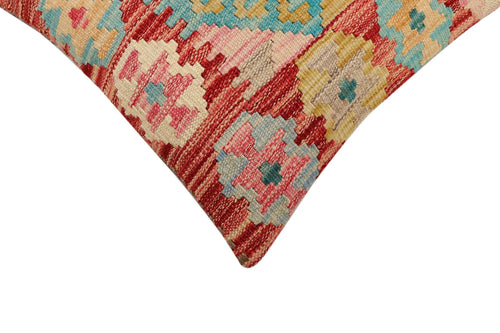 handmade Traditional Pillow Red Blue Hand-Woven SQUARE 100% WOOL Hand woven turkish pillow2 x 2