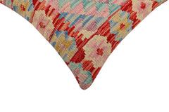 handmade Traditional Pillow Rust Blue Hand-Woven SQUARE 100% WOOL Hand woven turkish pillow2 x 2