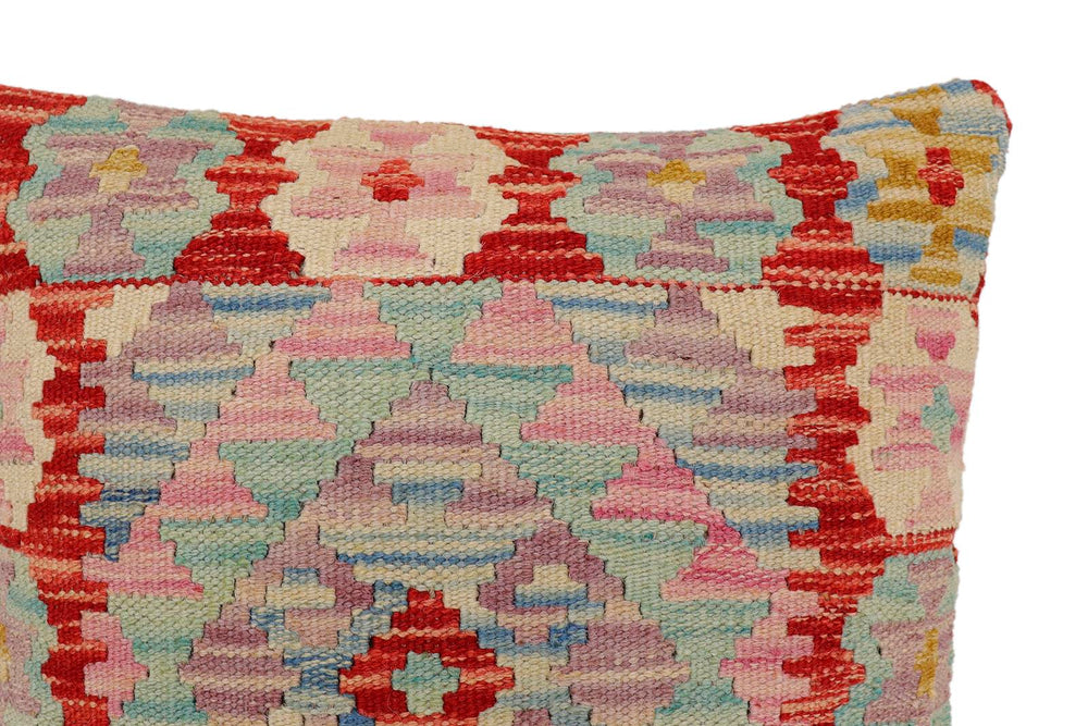 handmade Traditional Pillow Rust Blue Hand-Woven SQUARE 100% WOOL Hand woven turkish pillow2 x 2