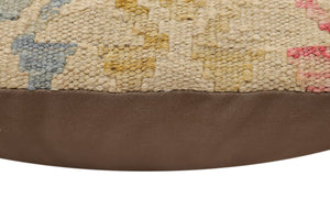 handmade Traditional Pillow Rust Blue Hand-Woven SQUARE 100% WOOL  Hand woven turkish pillow  2 x 2