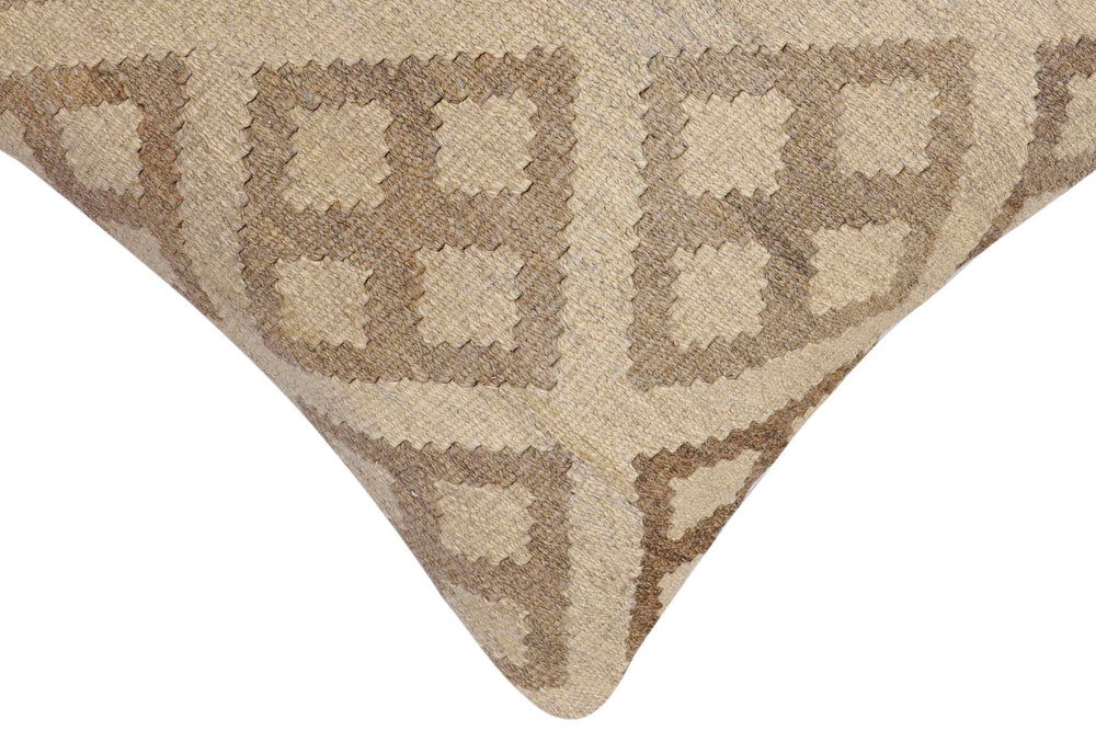 handmade Traditional Pillow Beige Tan Hand-Woven SQUARE 100% WOOL Hand woven turkish pillow2 x 2