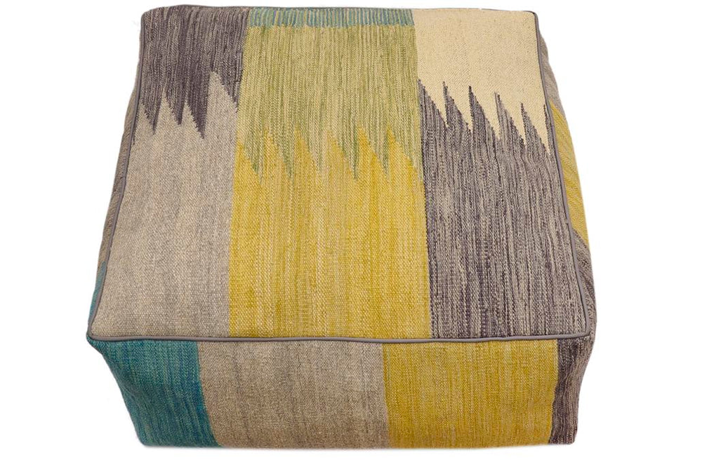 handmade Modern Floor Cushion Gray Gray Hand-made SQUARE 100% WOOL Floor Cushion Floor Pillow