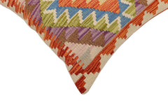 handmade Traditional Pillow Rust Blue Hand-Woven SQUARE 100% WOOL Hand woven turkish pillow2 x 2