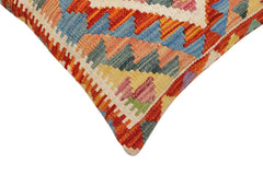 handmade Traditional Pillow Rust Blue Hand-Woven SQUARE 100% WOOL Hand woven turkish pillow2 x 2