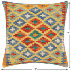 handmade Traditional Pillow Gold Rust Hand-Woven SQUARE 100% WOOL Hand woven turkish pillow2 x 2