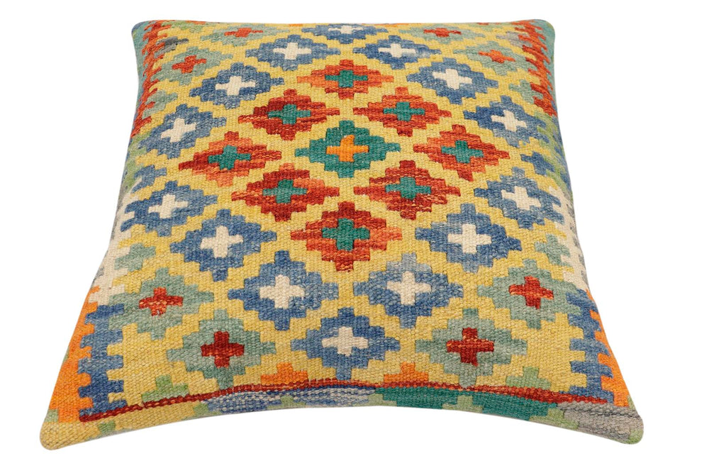 handmade Traditional Pillow Gold Rust Hand-Woven SQUARE 100% WOOL Hand woven turkish pillow2 x 2