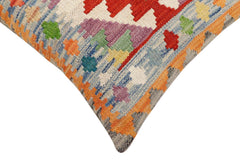 handmade Traditional Pillow Rust Blue Hand-Woven SQUARE 100% WOOL Hand woven turkish pillow2 x 2