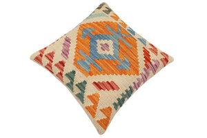 handmade Traditional Pillow Beige Rust Hand-Woven SQUARE 100% WOOL Hand woven turkish pillow2 x 2